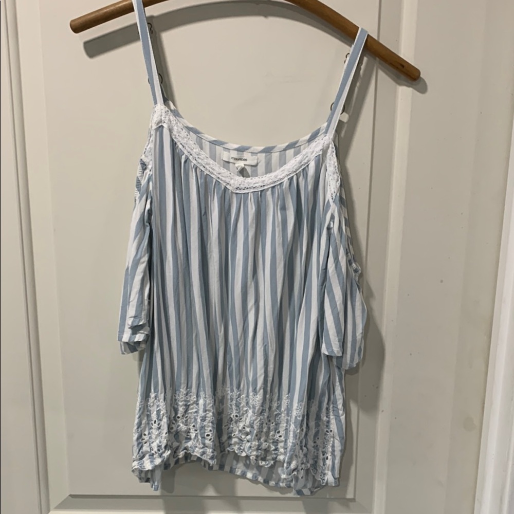 Striped Blue and White Women's Top